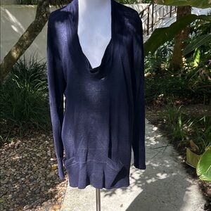 J. Crew Navy Scoop Neck Lightweight Sweater